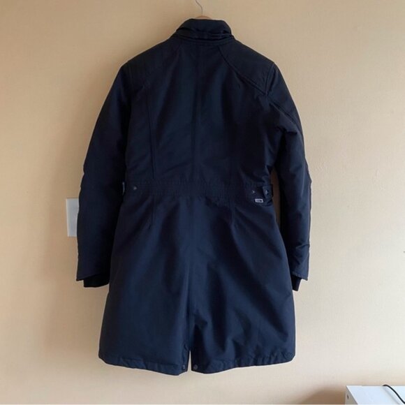 North Face Coat Woman Large Black Hyvent Down Filled Adjustable Pockets NO HOOD - Picture 3 of 16